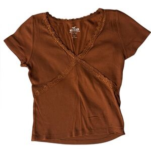 Hollister lace edge baby tee